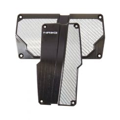 NRG Brushed Aluminum Sport Pedal A/T Black w/Silver Carbon