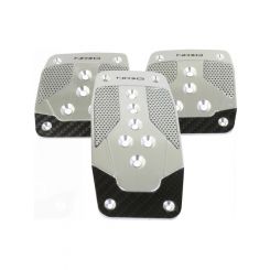 NRG Aluminum Sport Pedal M/T Silver w/Black Carbon