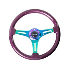 NRG Classic Wood Grain Steering Wheel 350mm Purple Pearl Paint w/N…