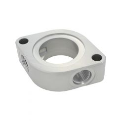 Aeroflow Water Neck Spacer Silver For SB Chev x2 -8 ORB Aux Ports