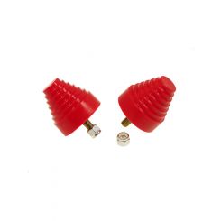 Prothane Universal Bump Stop 2-1/4X2-1/4 Cone w/Stp Red