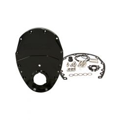 Aeroflow 2-Piece Alloy Timing Cover Black For SB Chev & 90 V6