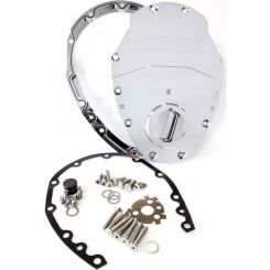 Aeroflow 2-Piece Alloy Timing Cover Chrome For SB Chev & 90 V6