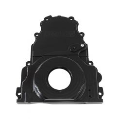 Aeroflow 2-Piece Billet Alloy Timing Cover Black For GM LS