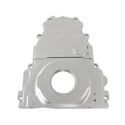 Aeroflow 2-Piece Billet Alloy Timing Cover Silver For GM LS