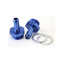 Aeroflow Carburettor Adapter Male 3/8" Barb to 7/8" x 20 Blue