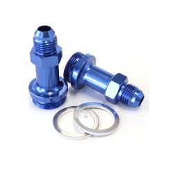 Aeroflow Carburettor Adapter Male 7/8" to -6AN 1-3/4" Long Blue