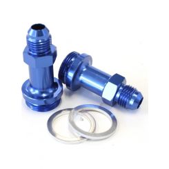 Aeroflow Carburettor Adapter Male 7/8" to -6AN 1-3/4" Long Blue