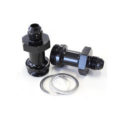 Aeroflow Carburettor Adapter Male 7/8" to -6AN 1-3/4" Long Black