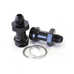 Aeroflow Carburettor Adapter Male 7/8" to -6AN 1-3/4" Long Black