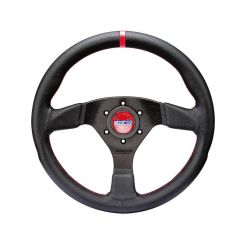 Sparco Steering Wheel R383 Champion Black Leather / Red Stiching