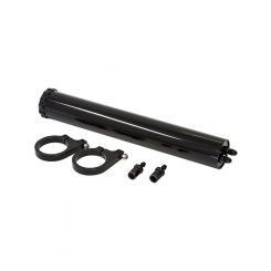Aeroflow Radiator Overflow Tank + 3/8" Barb Fitting & Mount Black AF77-1021BLK
