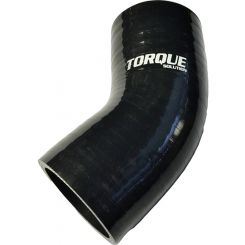 Torque Solution 45 Degree Silicone Elbow: 3 inch Black Universa