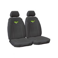 Hulk 4X4 Universal Heavy Duty Canvas Seat Cover Grey Fronts