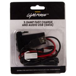 Lightforce USB Charger Outlet & Pass Thru 12/24V 3A Late For Toyota