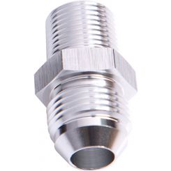 Aeroflow NPT to Straight Male Flare Adapter 1/4" to -6AN Silver