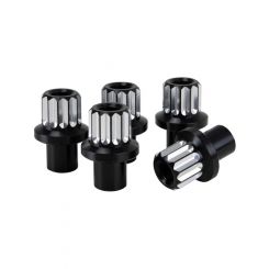 Billet Specialties Lug Nut 1/2-20" Thread 3/4" Long 12 Point Black Set of 5 