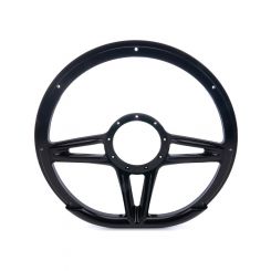 Billet Specialties Steering Wheel D-Shape 14" Dia 2" Dish 3-Spoke Black