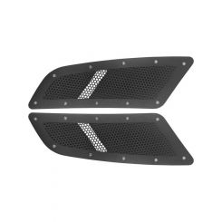 Drake Hood Vents Stainless Mesh Grilles Black For Ford Mustang