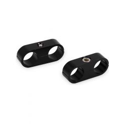 Earls Hose / Tubing Separators Two 0.562" Holes Aluminum Black Pair