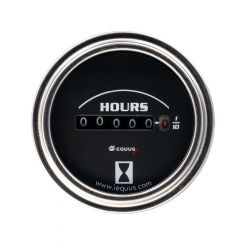 Equus Hour Meter 0-9999 hrs Electric Analog 2" Diameter Black Face