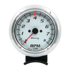 Equus Tachometer 8000 RPM Electric Analog 3-3/8" Diameter White Face
