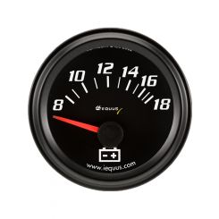 Equus Voltmeter 8-18V Electric Analog Short Sweep 2" Diameter Black Face