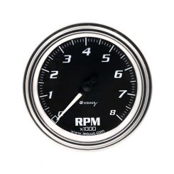 Equus Tachometer 8000 RPM Electric Analog 3-3/8" Diameter Black Face