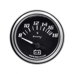 Equus Voltmeter 8-18V Electric Analog Short Sweep 2" Diameter Black Face