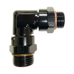 Fragola Adapter 90° 8 AN Male O-Ring to 8 AN Male O-Ring Black