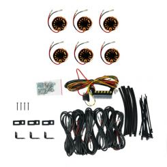 KC Hilites Cyclone V2 LED Rock Light 6-Light System Amber 5 Watts Flood Beam 