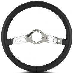 Lecarra Steering Wheels SS 14" Diameter 2 Spoke 1-1/2" Dish Leather Grip