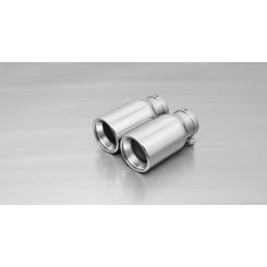 Remus For 2011 Abarth 90mm Straight Rolled Edge Chromed Tail Pipe Set