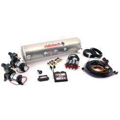 Ridetech Air Compressor 5 gal 12V Digital 4 Corner Gauge Mounted Kit 