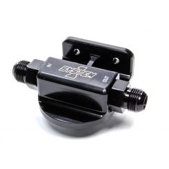 System One Billet Remote Filter Mount LH Port Entry Mount -12 Black
