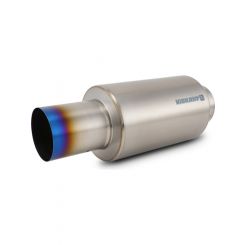 Vibrant Titanium Muffler with Straight Cut Burnt Tip 4in Inlet 4in Outlet