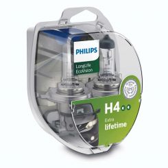 Philips Globe H4 12 Volts 60/55 Watts Long Life Pack of 2