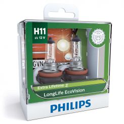 Philips Globe H11 12 Volts 55 Watts Long Life Pack of 2