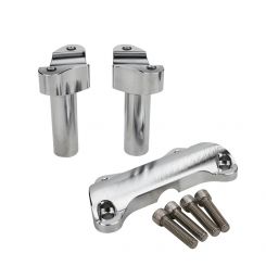 Attitude Handlebar Riser Kit For Harley 3.5" High Alum Chrome/Machined Set