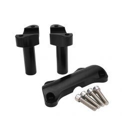 Attitude Handlebar Riser Kit For Harley 3.5" High Alum Black/Machined Set
