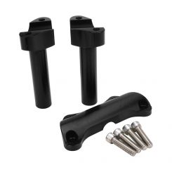 Attitude Handlebar Riser Kit For Harley 4.5" High Alum Black/Machined Set