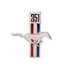 Scott Drake Emblem Passenger Side Fender /Red/White/Blue 351