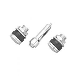 Street Pro Valve Stems Tyre Valves Flush Mount Bolt-on 7/16" Steel Plated Kit