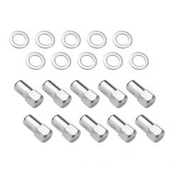 Street Pro Wheel Lug Nut Kit Chrome 007 Dome Head Length 1.70 12 x 1.5 Set of 10