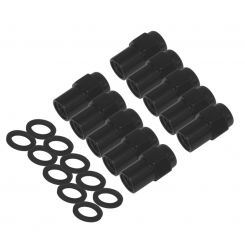 Street Pro Wheel Lug Nut Kit Black 002 Mag Length 1.56 1/2 .700 Shank Set of 10