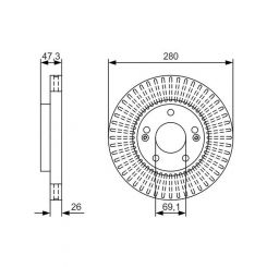 2 x Bosch Disc Brake Rotor 280mm