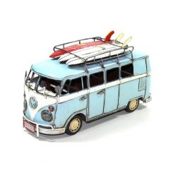 Boyle Handmade Volkswagen Kombi Van Ornament Blue 32cm