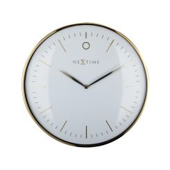 NeXtime Glamour Wall Clock Gold and White 40cm