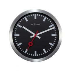 NeXtime Station Stripe Clock 19cm Black