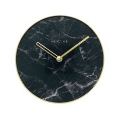 NeXtime Marble Table Clock Black and Gold 20cm